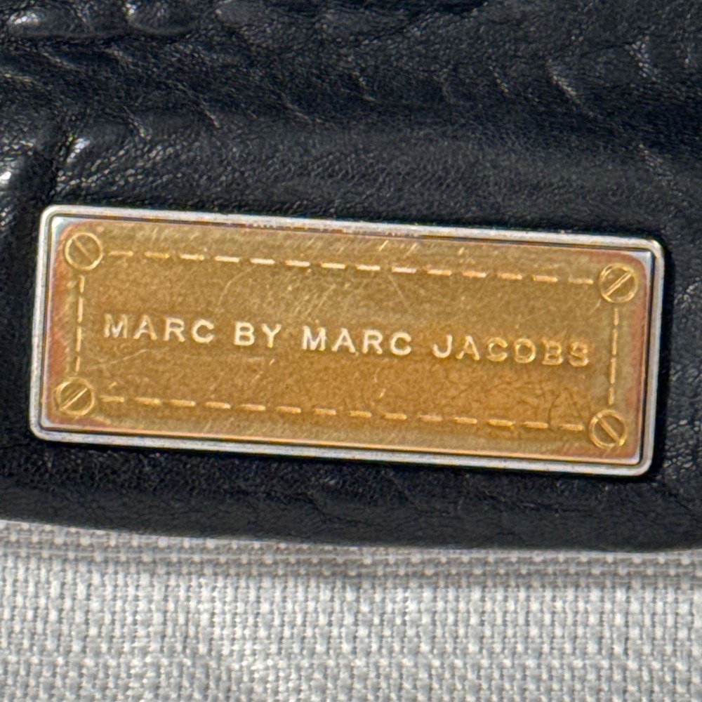 Marc by Marc Jacobs Black Leather Hobo Shoulder Bag Gold Hardware Slouchy - Picture 3 of 15